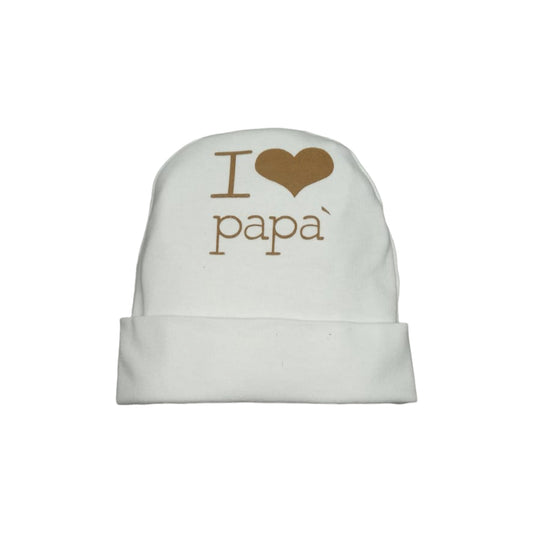 Cappellino cotone nascita Nancy I Love Papà 1662/1 W/B