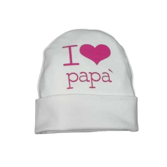 Cappellino cotone nascita Nancy I Love Papà 1662/1 W/P