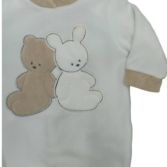 Tutina nascita ciniglia neutra Les Jolies LJ 444-3 W/B