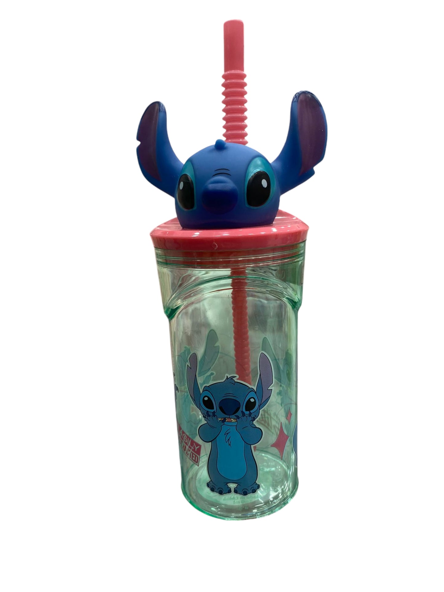 Bicchiere con cannuccia Stitch