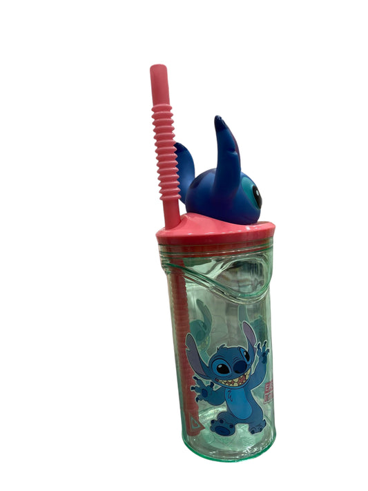 Bicchiere con cannuccia Stitch