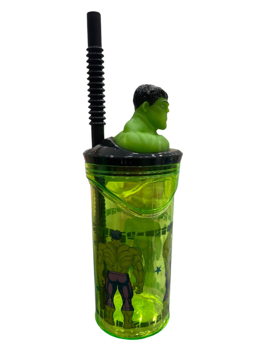 Bicchiere con cannuccia Hulk