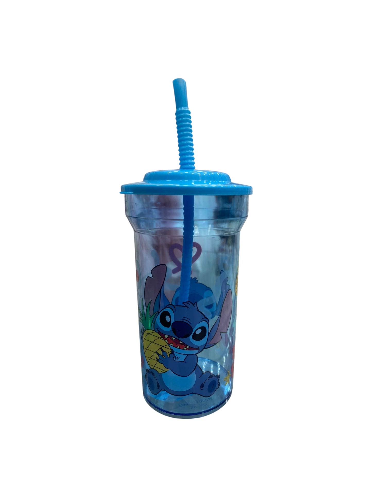 Bicchiere con cannuccia Stitch