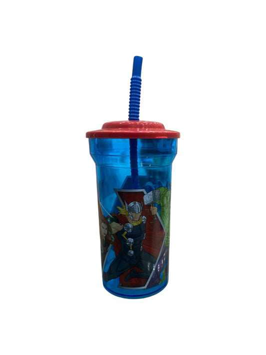 Bicchiere con cannuccia Avengers