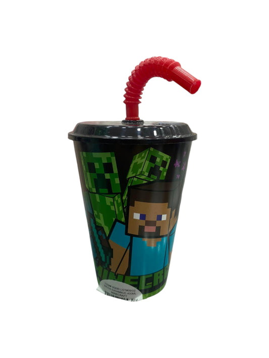 Bicchiere in plastica con cannuccia Minecraft 4