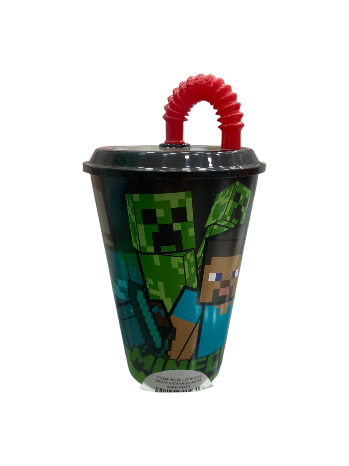 Bicchiere in plastica con cannuccia Minecraft 4