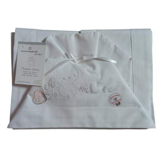 Composè lenzuola lettino cotone Nazareno Gabrielli NG 101-40 W