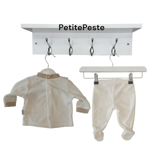 Completo clinico nascita ciniglia neutro Les Jolies LJ 434-3 W/B