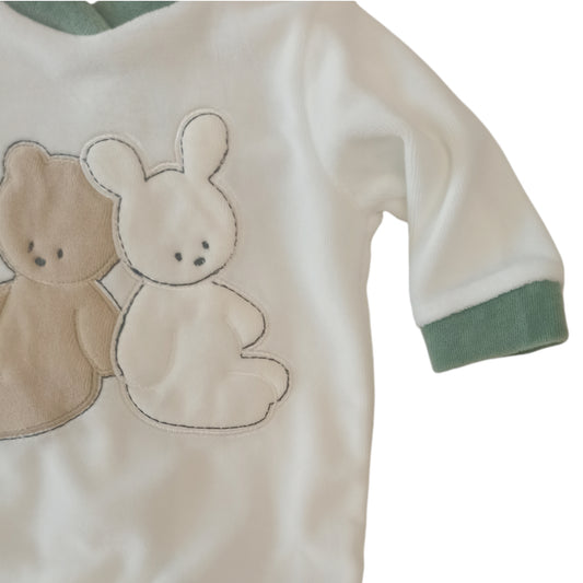 Tutina nascita ciniglia neutra Les Jolies LJ 444-3 W/G