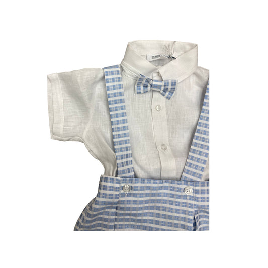 Salopette corta con camicia a body Teneri & Belli T 164