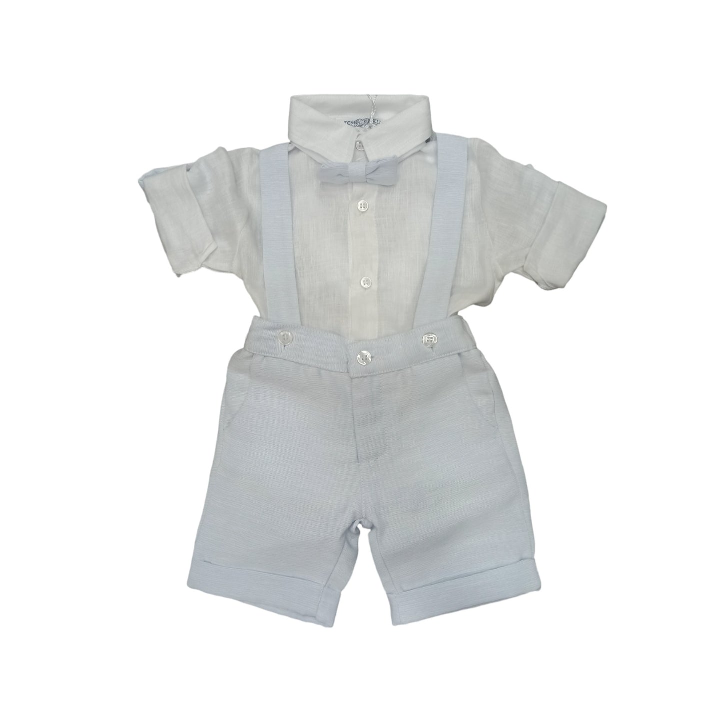 Salopette corta con camicia a body Teneri & Belli T 166