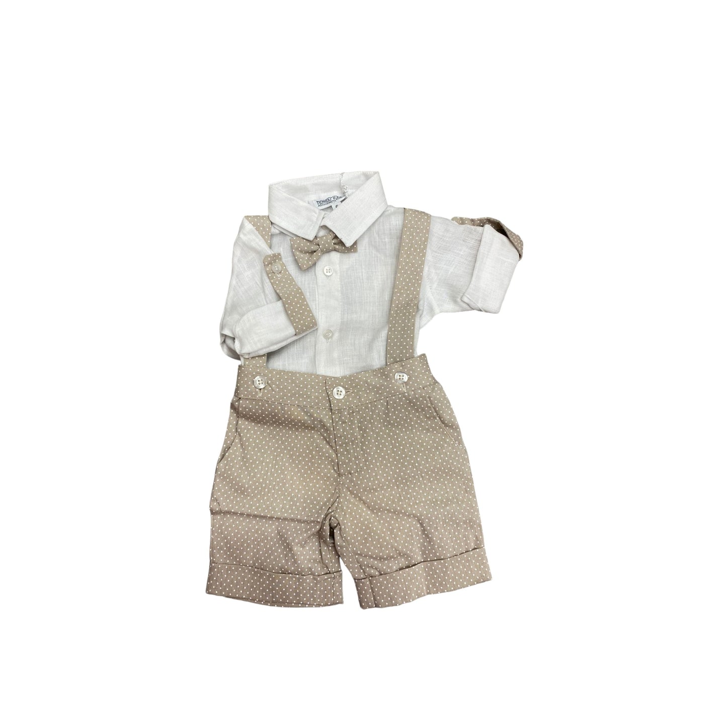 Salopette corta con camicia a body Teneri & Belli T 168