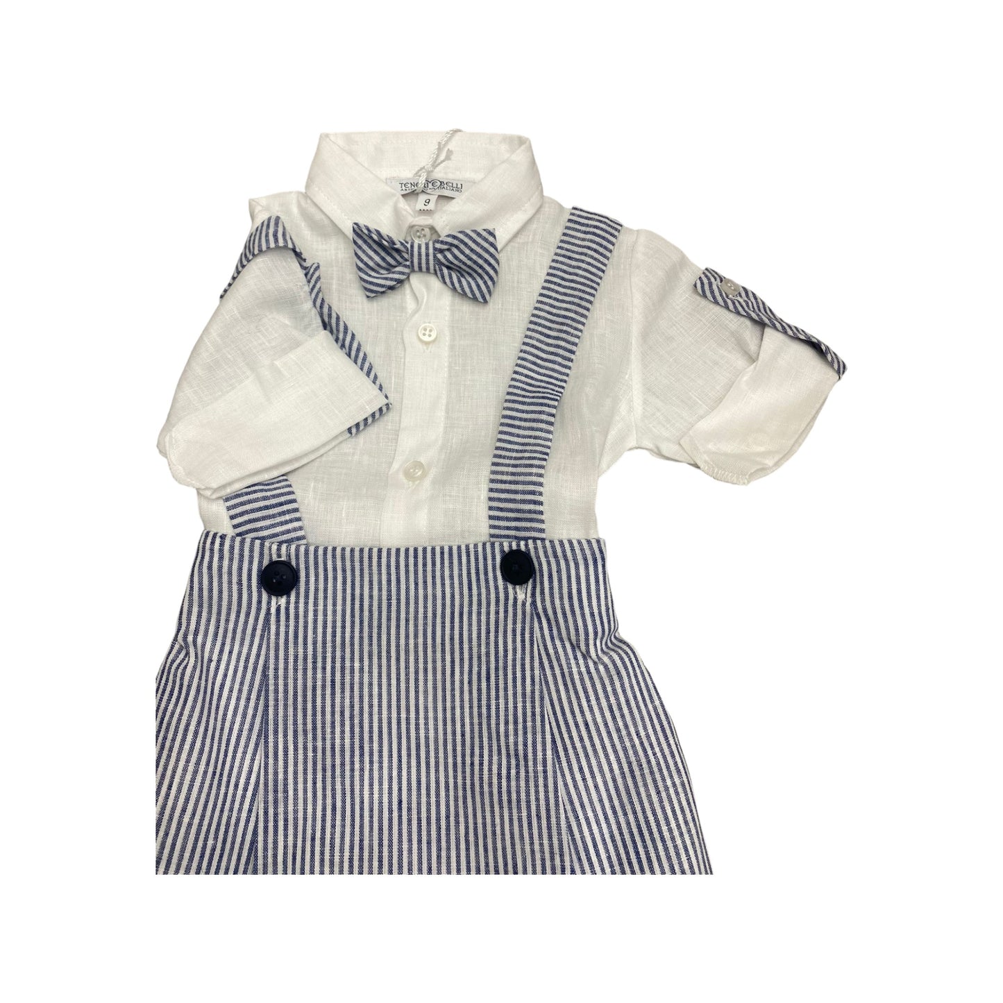 Salopette corta con camicia a body Teneri & Belli T 262
