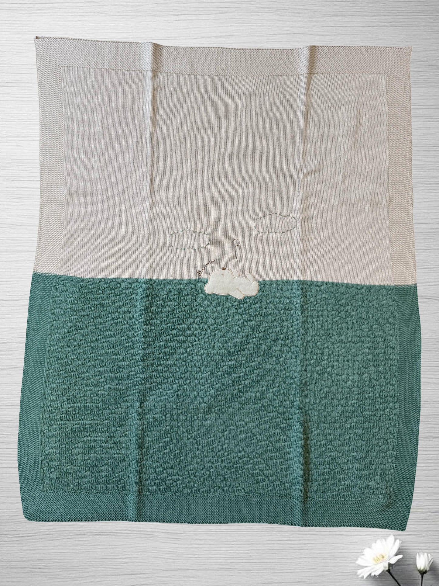 Coperta in lana ricamata Teneri & Belli TC 409