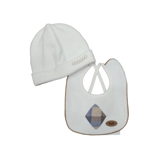 Coordinato cappello e bavetta ciniglia Teneri & Belli TR 305