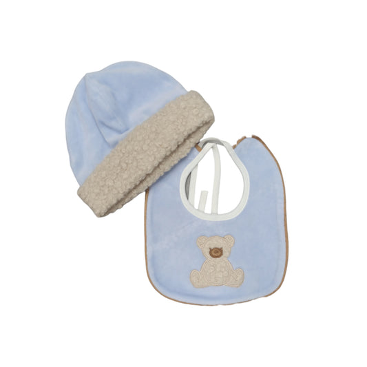 Coordinato cappello e bavetta ciniglia Teneri & Belli TR 303