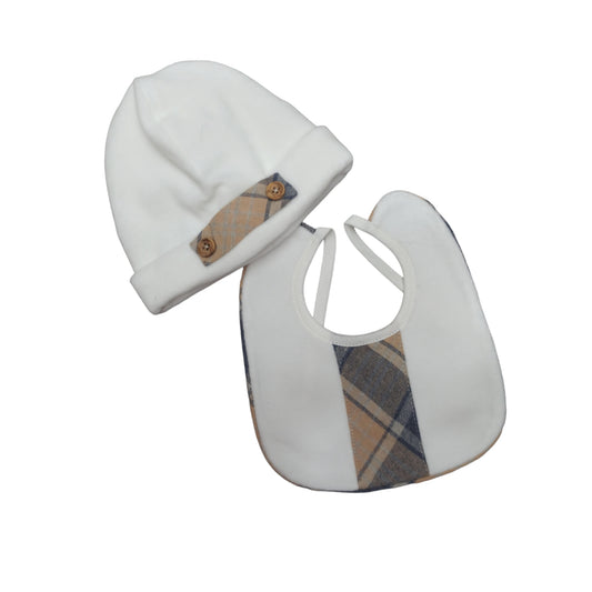 Coordinato cappello e bavetta ciniglia Teneri & Belli TR 311