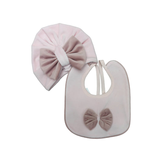 Coordinato cappello e bavetta ciniglia Teneri & Belli TR 302