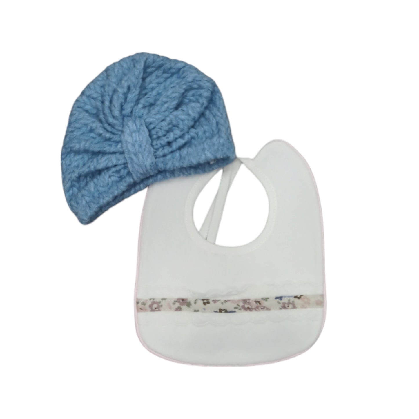 Coordinato cappello e bavetta ciniglia Teneri & Belli TR 306