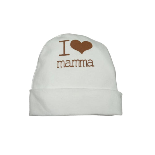 Cappellino cotone nascita Nancy I Love Mamma 1662/2 W/B