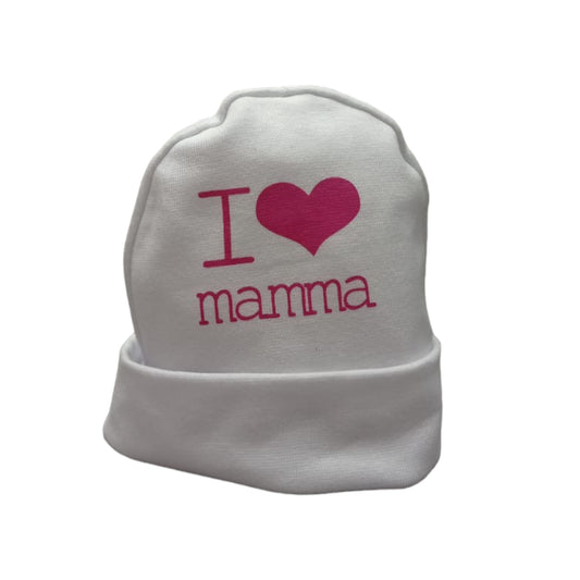 Cappellino cotone nascita Nancy I Love Mamma 1662/2 W/P