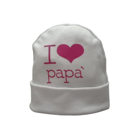 Cappellino cotone nascita Nancy I Love Papà 1662/1 W/P