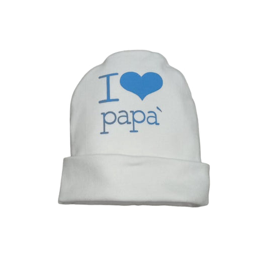 Cappellino cotone nascita Nancy I Love Papà 1662/1 W/A