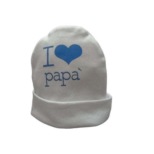 Cappellino cotone nascita Nancy I Love Papà 1662/1 W/A