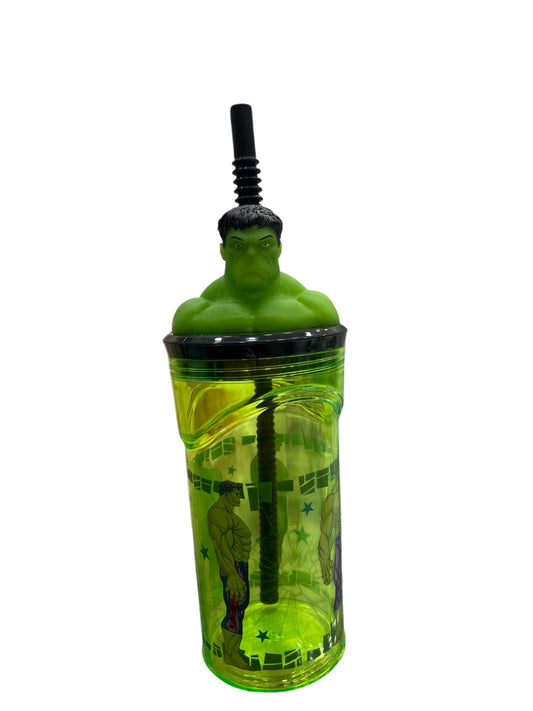 Bicchiere con cannuccia Hulk