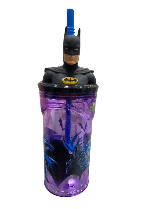 Bicchiere con cannuccia Batman