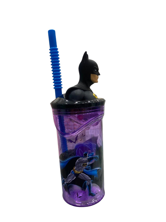 Bicchiere con cannuccia Batman