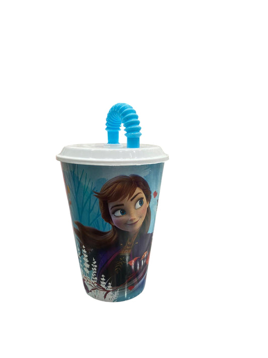 Bicchiere in plastica con cannuccia Frozen 4