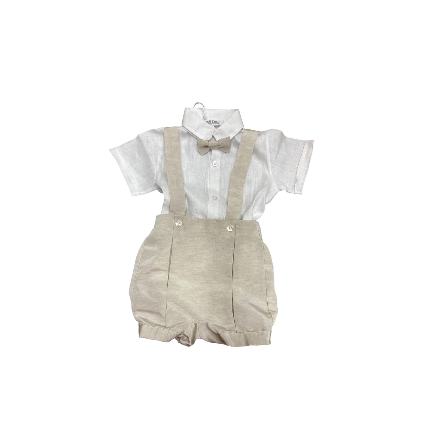 Salopette corta con camicia a body Teneri & Belli T 162