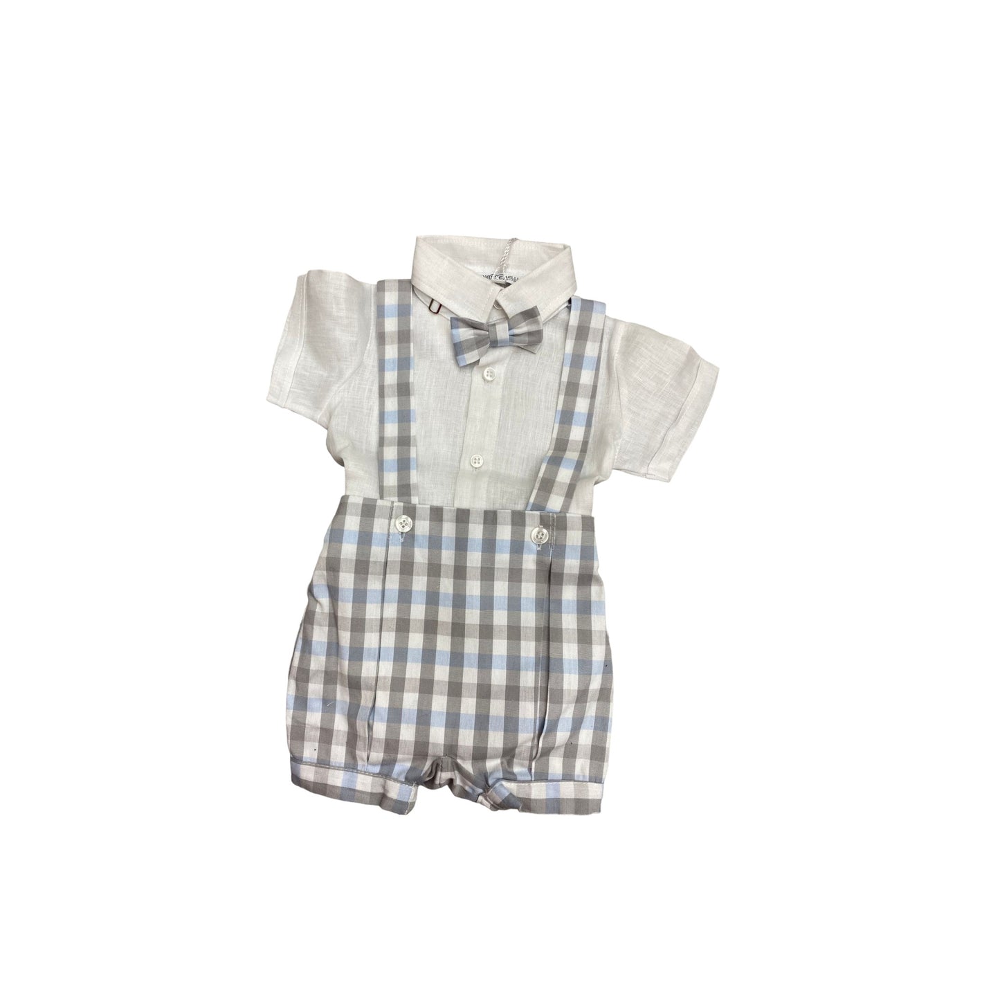 Salopette corta con camicia a body Teneri & Belli T 163