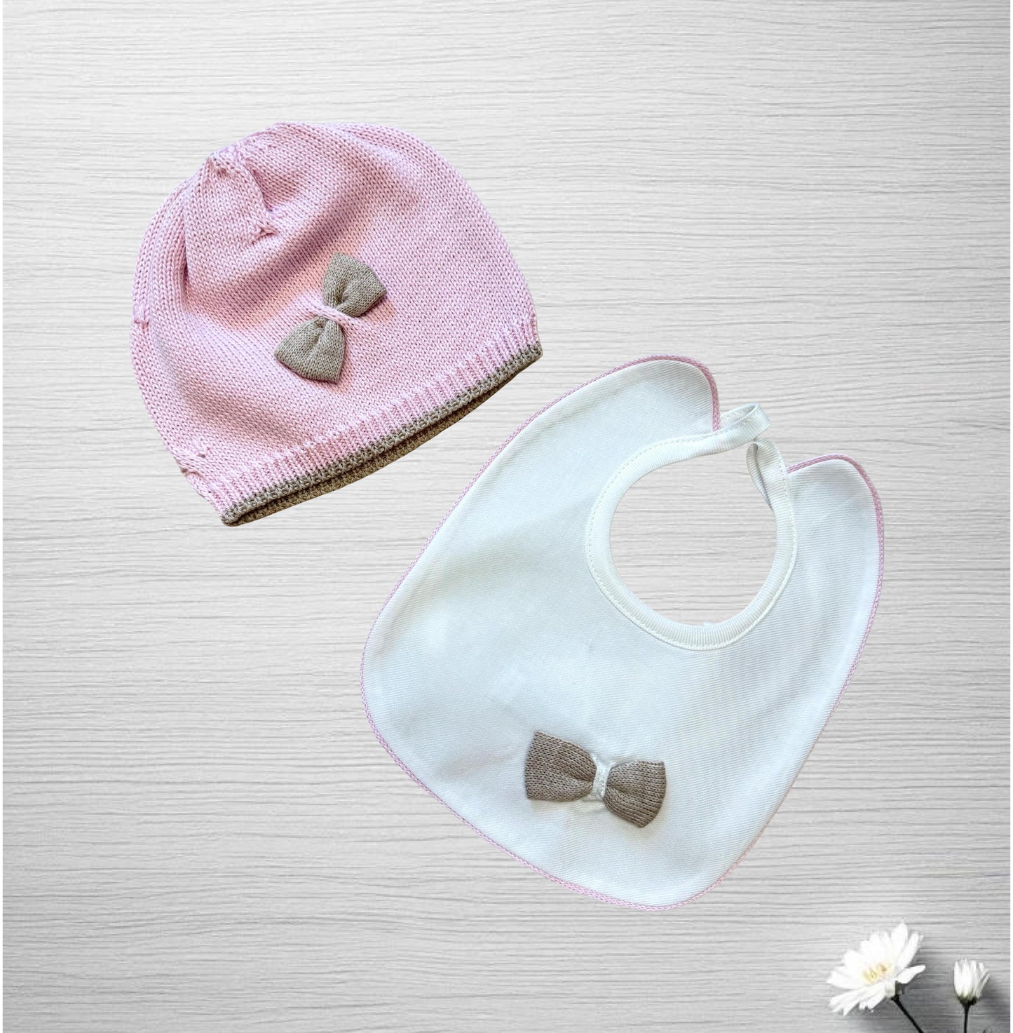 Coordinato cappello lana e bavetta Teneri & Belli TR 406